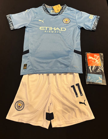 Manchester City Home Football Kids Kit 24/25 DOKU