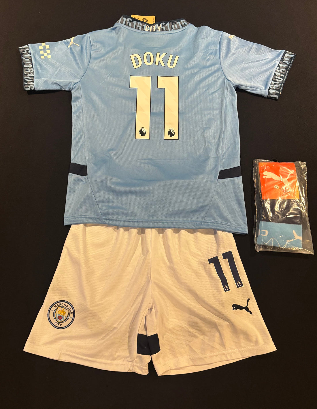 Manchester City Home Football Kids Kit 24/25 DOKU