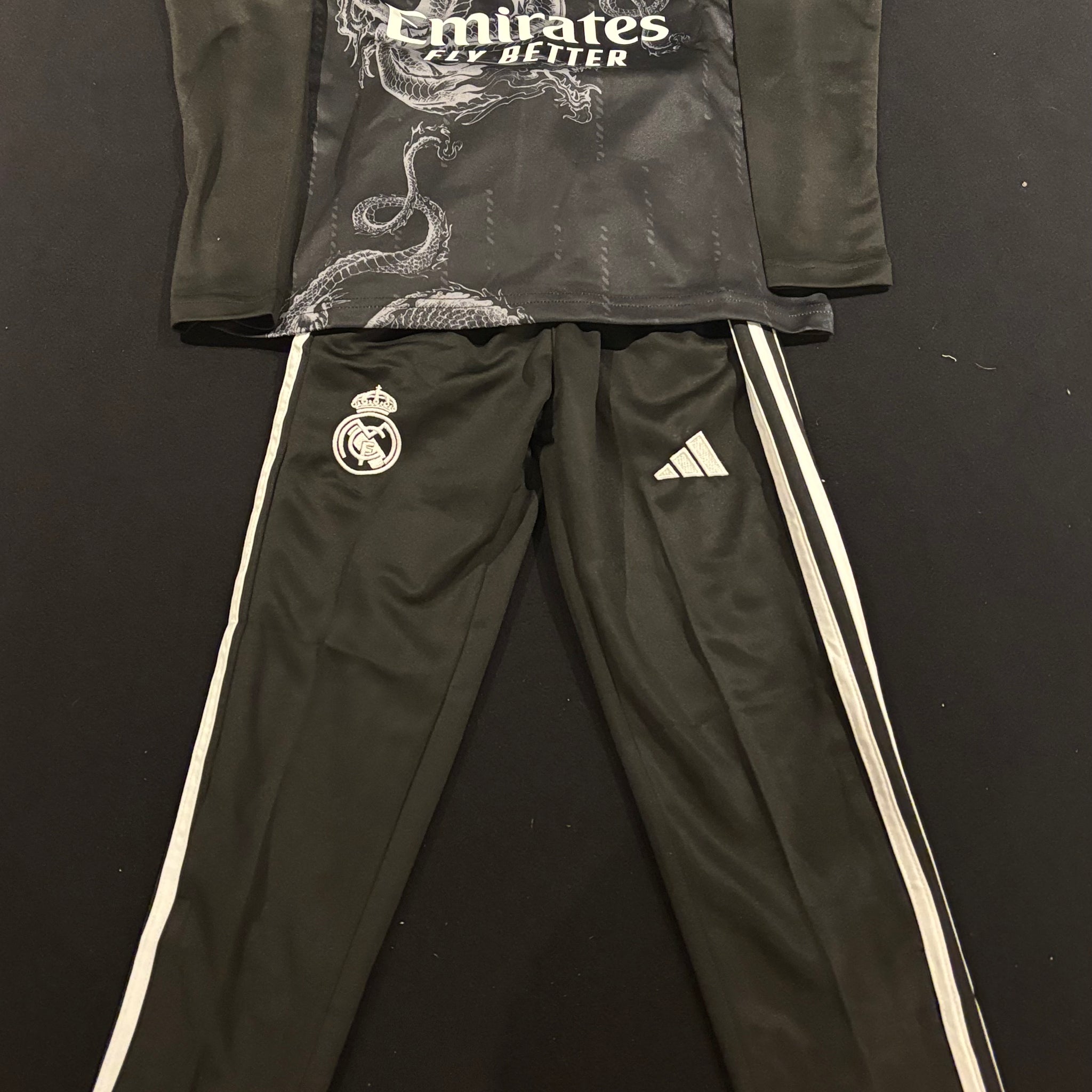 Real Madrid Kids Soccer Tracksuit Black