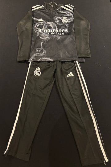 Real Madrid Kids Soccer Tracksuit Black